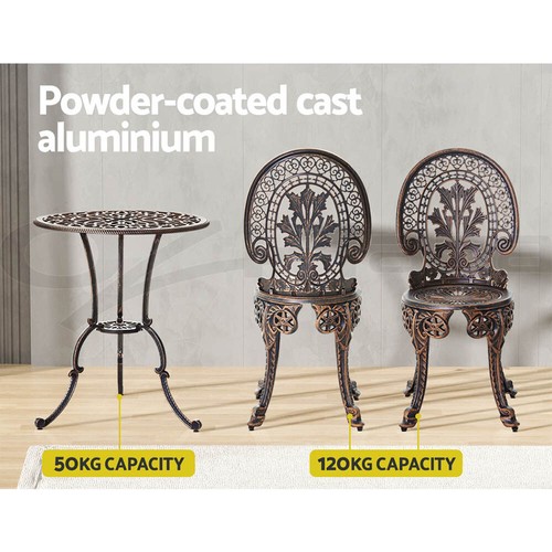 Gardeon Outdoor Setting Dining Chairs Bistro Set Patio Garden Furniture 3 Piece - Picture 6 of 63