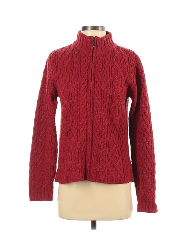 Inis Crafts Women Red Wool Cardigan S
