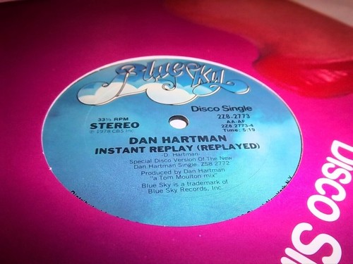 Dan Hartman Instant Replay Blue Sky 228 2773 12" SINGLE LP - DJ ESTATE P. TESTED - Picture 2 of 5