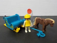 G 305 Vintage Playmobil 3391 Children On Sleigh Parts lot