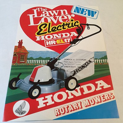 Honda Elektro HREL17 Kreiselmäher Original 1981 Vintage Verkaufsprospekt