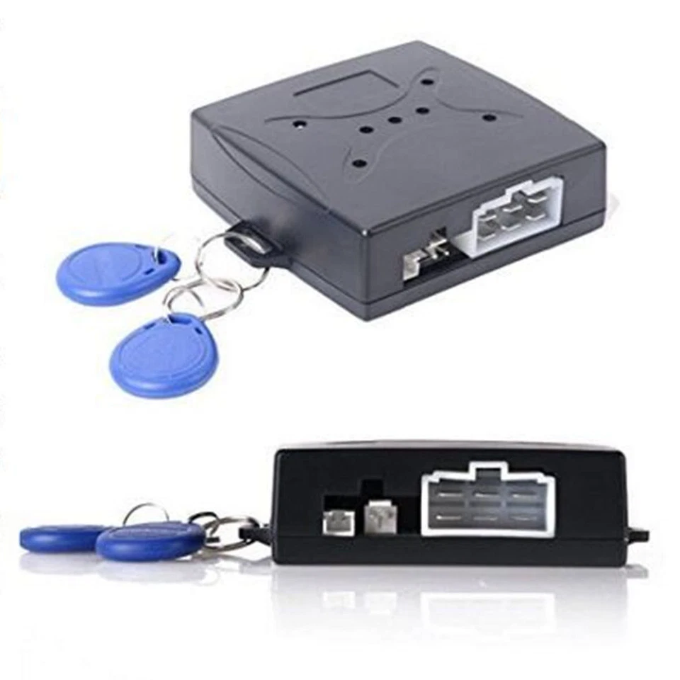 Car Push Start Button RFID Lock Engine Starter Ignition Car Alarm Keyless Entry Foto 3 de 4
