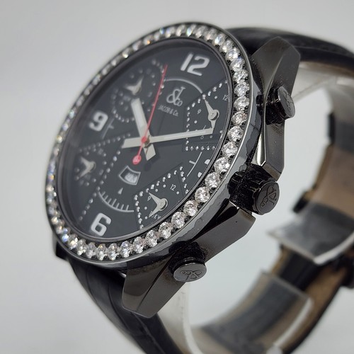 Jacob & Co 5 Time Zone 5 Ctw Diamond Bezel Watch Diamond Black Dial - Picture 4 of 8