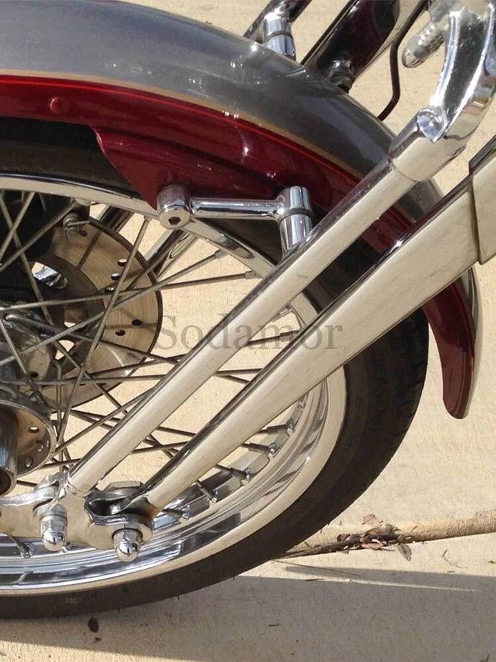 Front Fender Mount Bracket Kits Chrome For Harley Softail Springer FXSTS 93-06 - Imagem 3 de 4