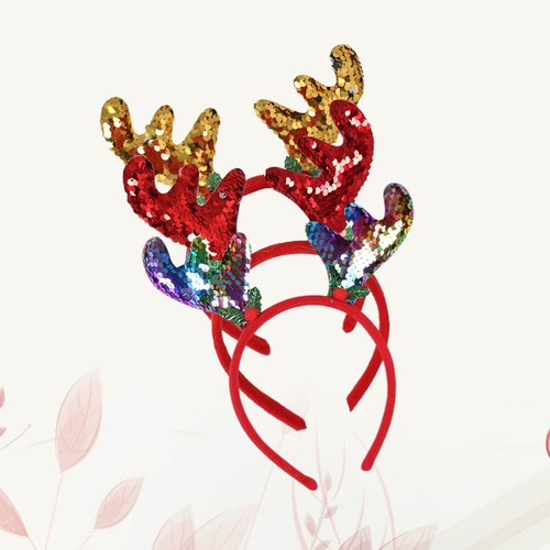 3 Pcs Sequine Christmas Antler Hair Band Party Ear Headdress - Picture 7 of 11