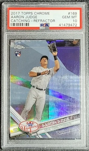 Aaron Judge 2017 Topps Chrome #169 PSA 10 Rookie Refractor Yankees RC Card