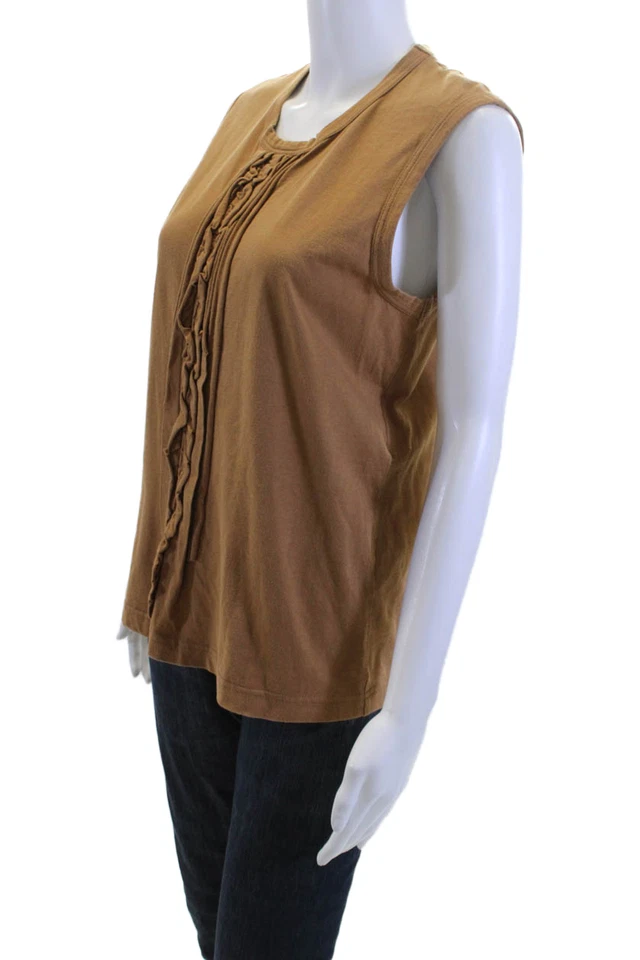 Camiseta sin mangas Comme Des Garcons para mujer básica marrón algodón cuello redondo talla M Foto 2 de 4