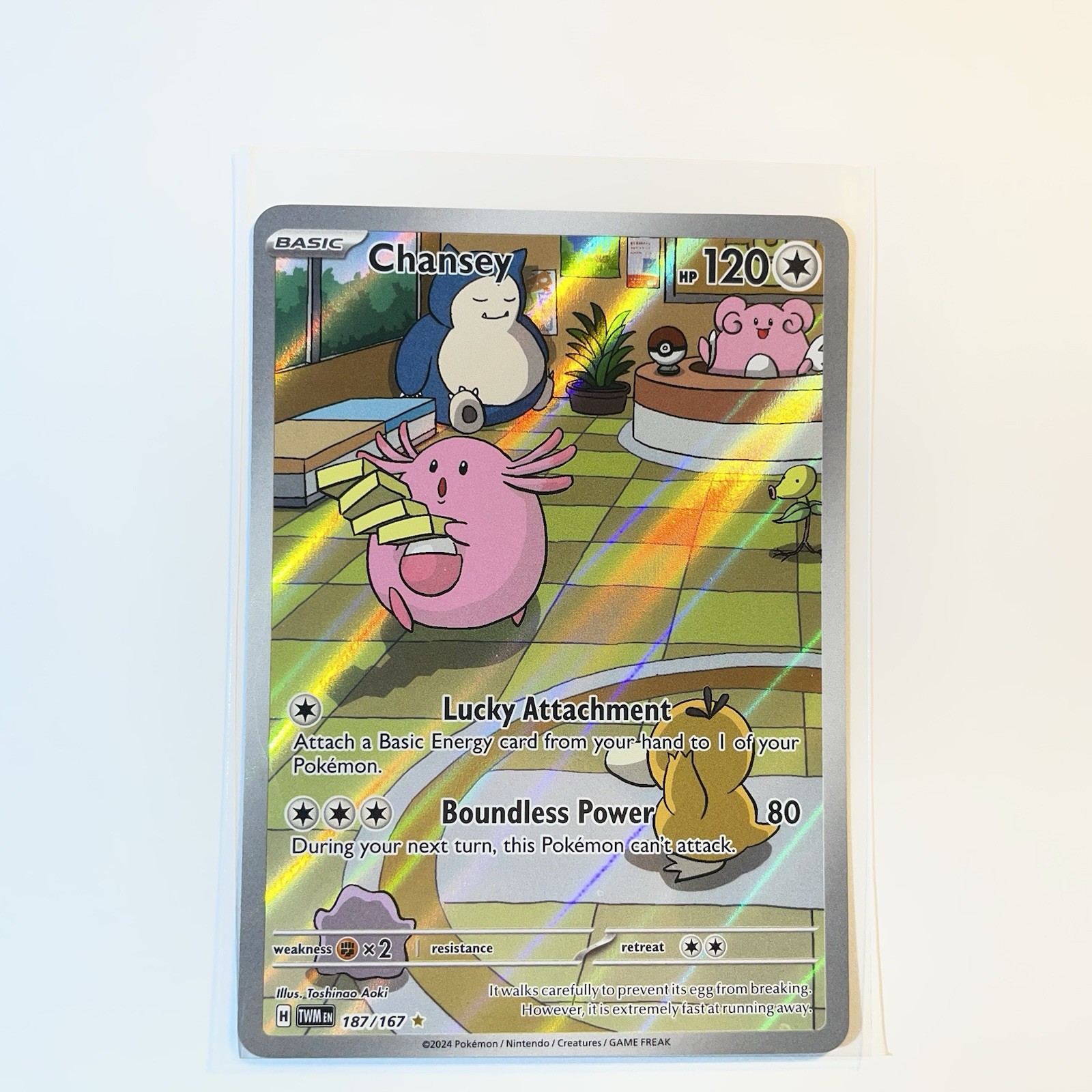 Pokemon TCG Chansey 187/167 SV06 Twilight Masquerade Illustration Rare Holo NM