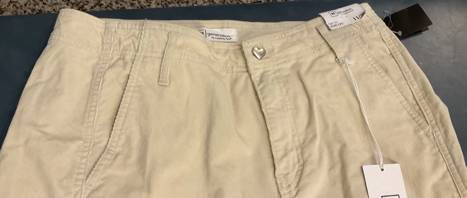 Pantalones de pana RE Generation Celebrity rosa para mujer 11/30 tiro alto pierna ancha nuevos con etiquetas Foto 2 de 4