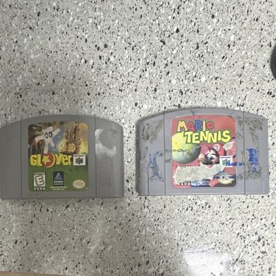 Nintendo N64 Game Lot of 2: Glover and Mario Tennis Cartridges