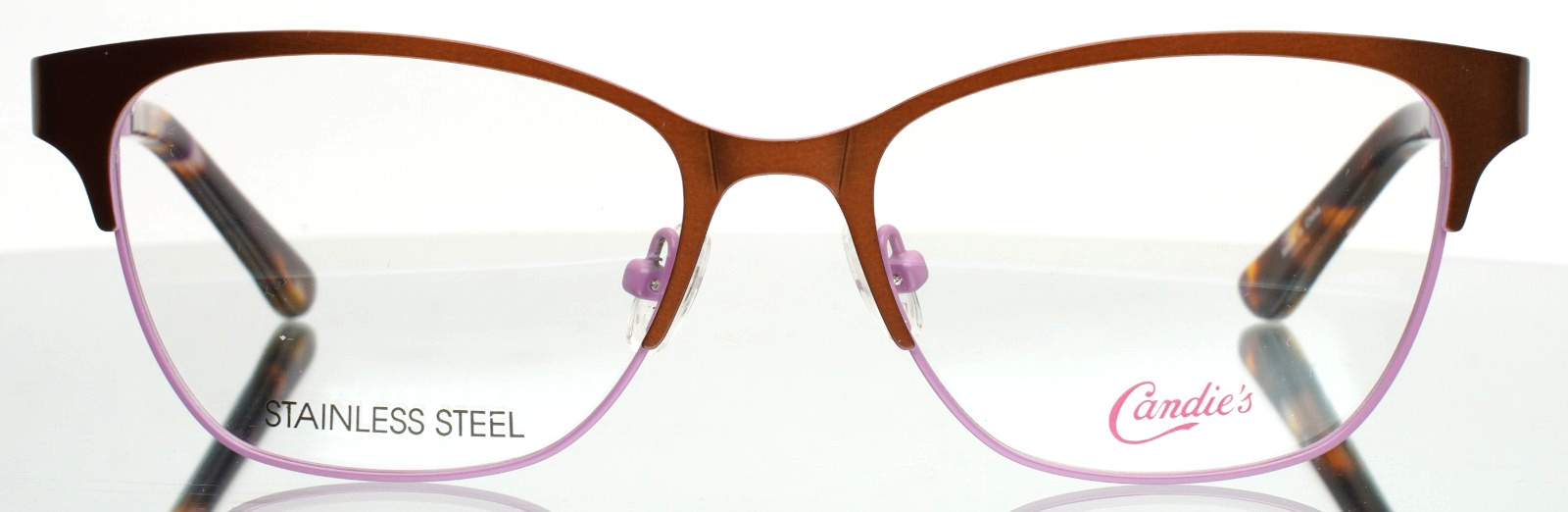 CANDIES CA0147 047 Brown Purple Womens Semi Cat Eye Eyeglasses 52-16-135 B:38