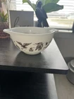 Vintage Pyrex Early American Cinderella Mixing Bowl 1.5 Pint White & Brown #441