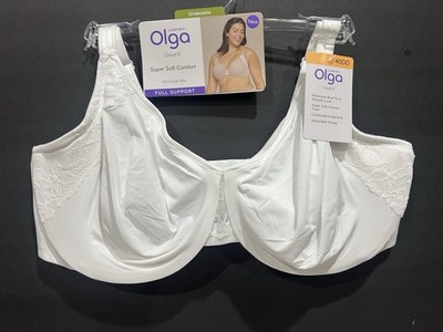 Olga Cloud 9 Style 8961 Bra 2 Ply Smooth Lace Detail in WHITE Size 40DD NWT