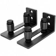 Sliding Barn Door Bottom Adjustable Floor Guide Roller, Black, Smoothly and Q...