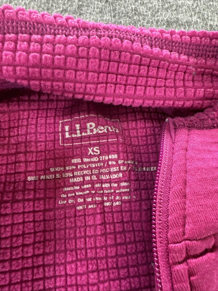 LL Bean Mujer Fucsia 1/4 Cremallera Polar Sudadera Talla XS Foto 2 de 4