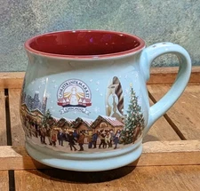 2023 Christkindlmarket Blue & Red Coffee Cocoa Tea Mug Chicago Wrigleyville Xmas