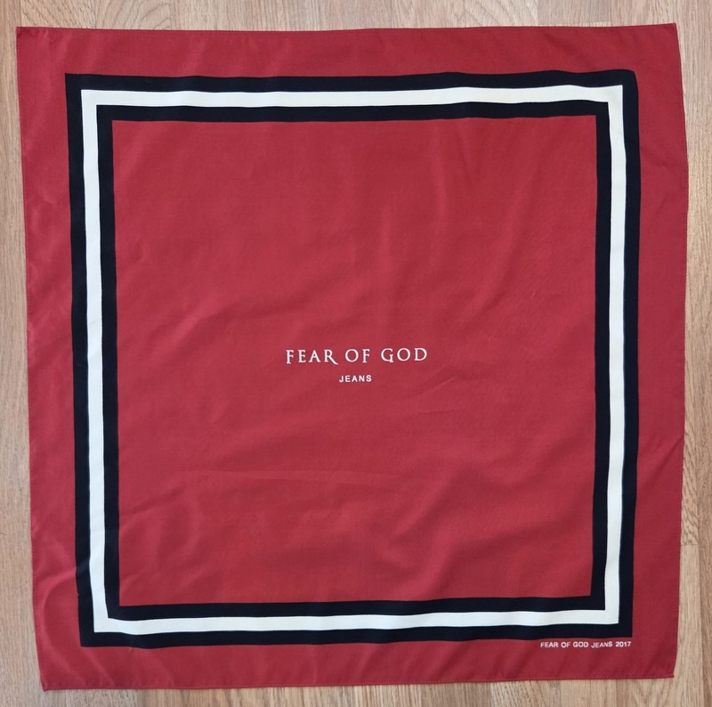 FEAR OF GOD Jeans 5th Collection silk/cotton Bandana red/black/white