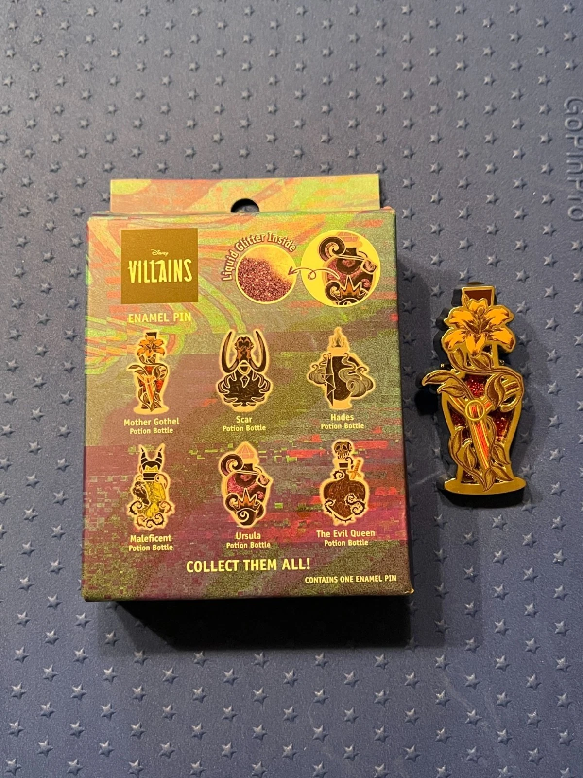 Box Lunch: Villains Potion Bottle Liquid Glitter Enamel Pin — Mother Gothel