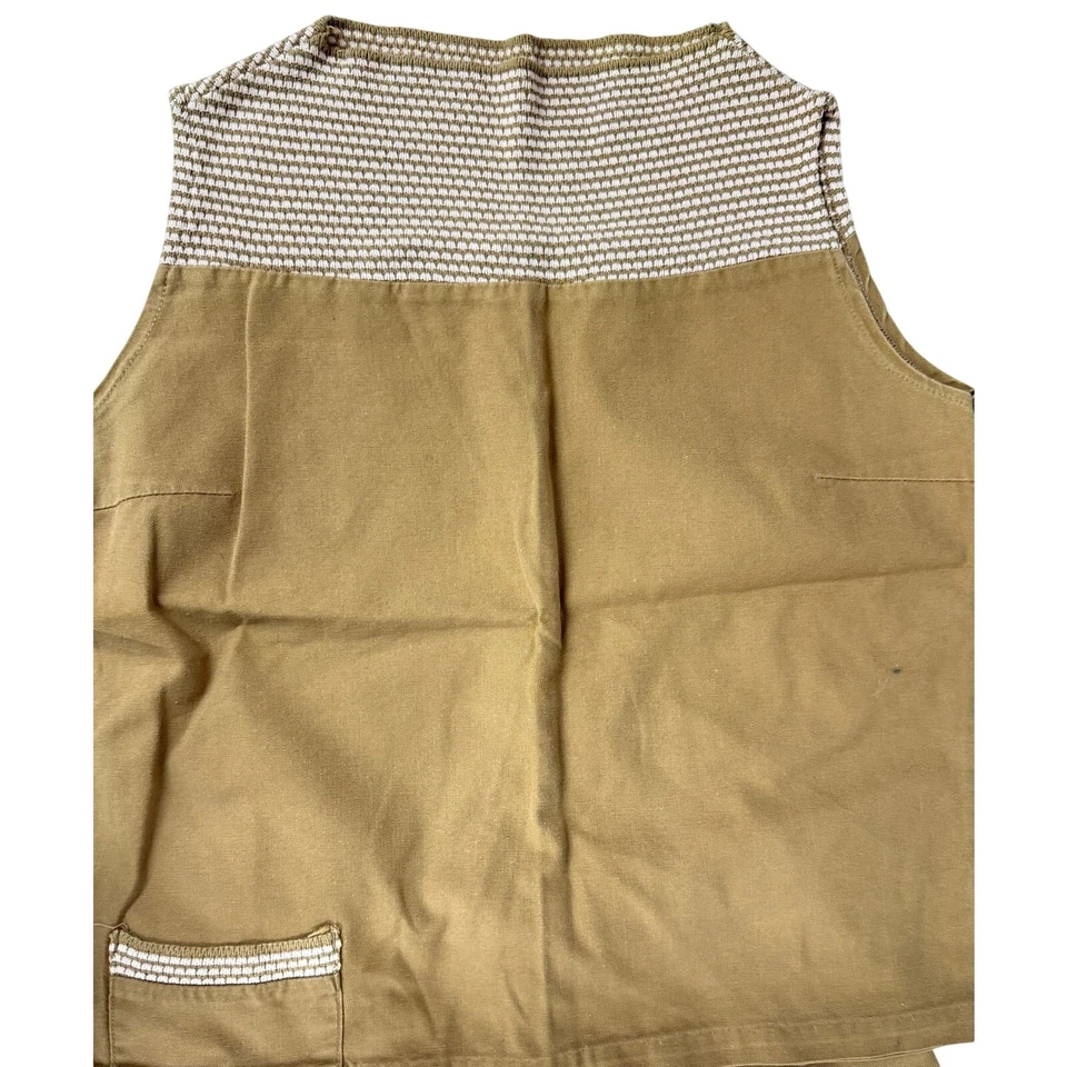 Vintage 60s White Stag Cotton Sailcloth Shorts Set Pink Trim Brown S/M - Image 2 of 4