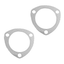 GLSOWEE 2PCS Car Exhaust Gasket, 2.5" 3-Bolt Exhaust Pipe Flange Gasket 2.5in