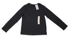 NEW Cat  Jack Boys Size S 6/7 Long Sleeve Black Plain Basic T-Shirt