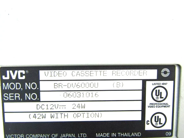 JVC BR-DV6000U Professional DV MiniDV Video Cassette Recorder - For Parts/Repair - Image 4 of 4
