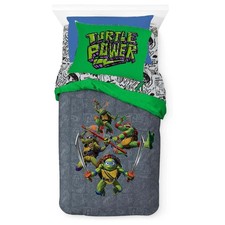 TMNT 5 Pcs Kids Full Bed in a Bag - Comforter, Bed Sheets, and 2 Pillowcases