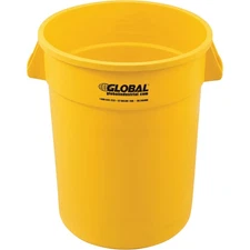 Global Industrial 32 Gallon Garbage Can Yellow No Lid