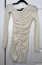 Womens Sheer Asymmetrical Mini Dress Size 2 Coquette NYE Event 90s Grunge Indie