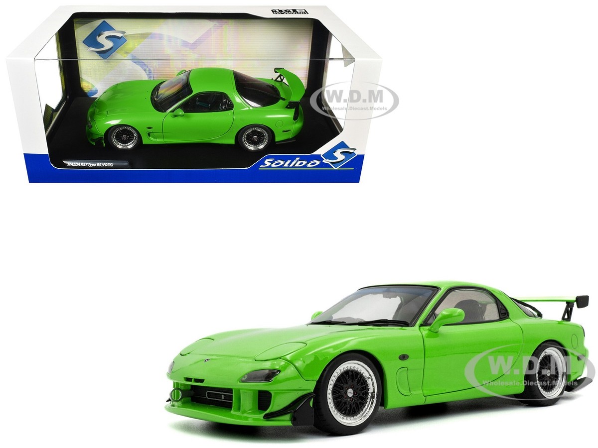 1999 MAZDA RX7 TYPE RS FD3RS RHD NEON GREEN 1/18 DIECAST CAR BY