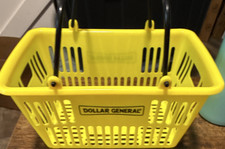 Dollar General Yellow Plastic Hand Shopping Basket w/ Handles, Stackable