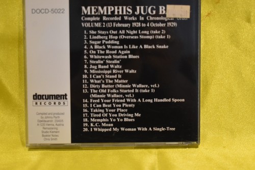 Memphis Jug Band Vol 2 (1928 -1929 ) CD - Picture 3 of 3