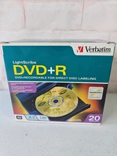 Verbatim LightScribe DVD+R DVD+Recordable for Direct Disc Labeling 20 Pack NEW