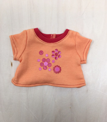 American Girl Bitty Baby Bitty Twin Orange Roll N Go Shirt Pink Flowers Top Tee