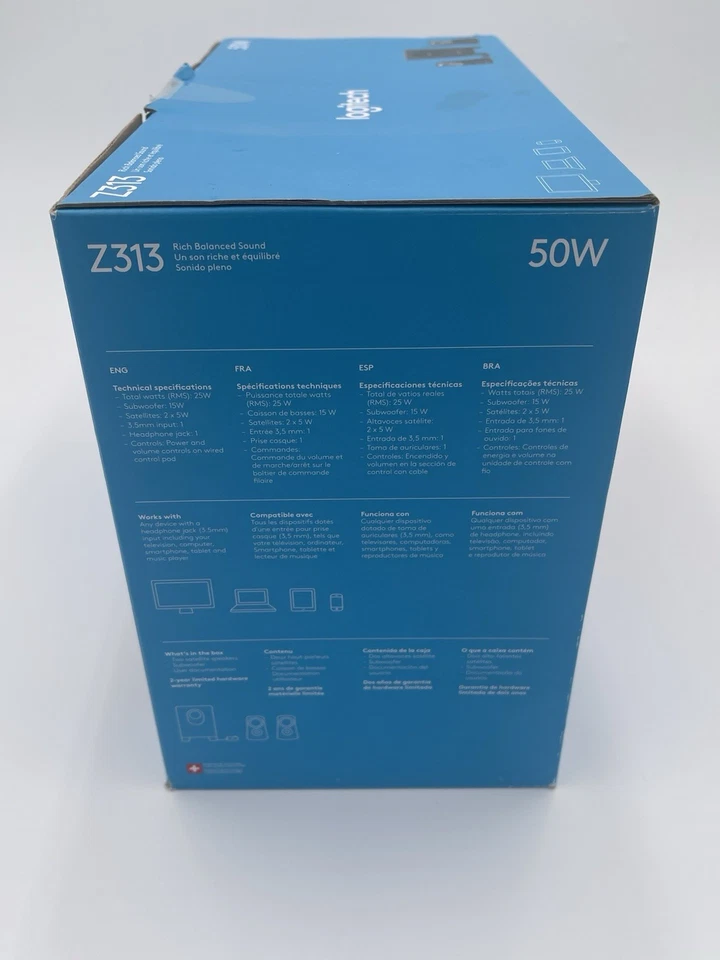 Logitech Z313 - 50W 3,5mm Eingang Soundsystem Schwarz. Offizielle BestBuy Veröffentlichung - Bild 3 von 4