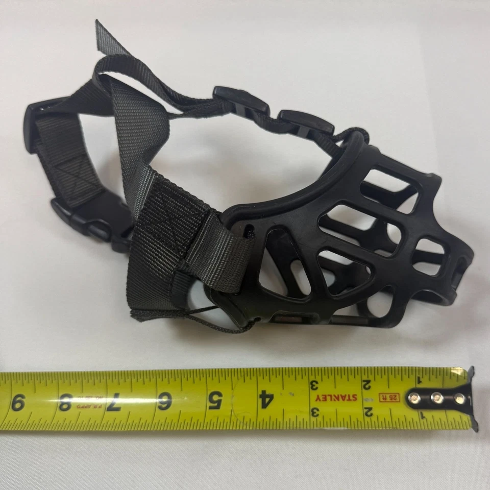 Bozal cómodo estilo canasta bozal para perro - nailon negro y goma - correa ajustable Foto 4 de 4