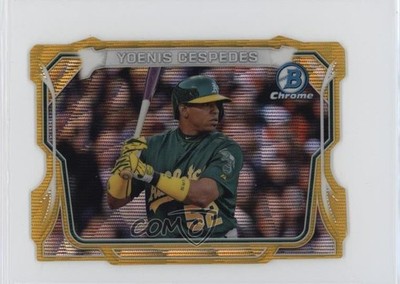 2014 Bowman Chrome Mini Gold Die-Cut Wave Refractor 19/50 Yoenis Cespedes 1h0p