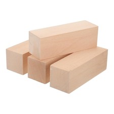 4 PCS Basswood Carving Block 2x2x6 Inch Square Wooden Dowels Blocks DIY