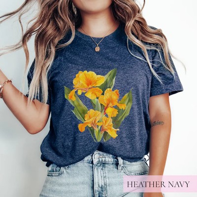Canna Lily Blooms Watercolor Comfort Tee Flower Shirt Botanical