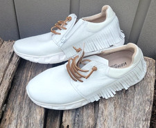 VANELi Sport White Leather Fringe Lace-Up Sne...