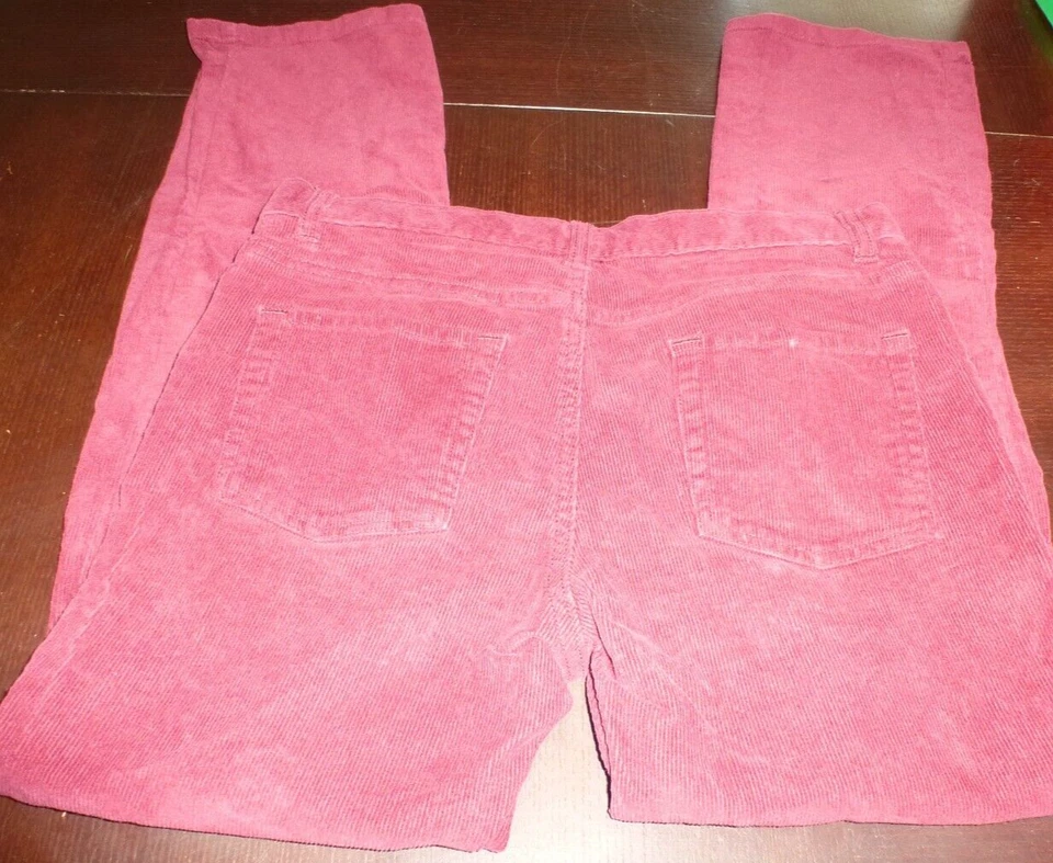 Lands End Girls Size 14 Husky Maroon Corduroy Jeans Pants - Adjustable Waist - Image 4 of 4