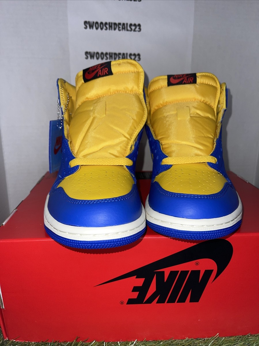 Nike Air Jordan 1 OG Retro High Laney Shoes Blue Yellow