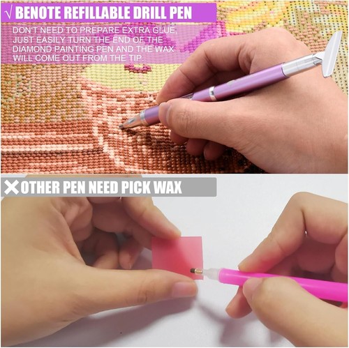 Elegant Rainbow Metal Diamond Painting Pen for DIY Art Projects - Refillable Wax - Picture 9 of 10