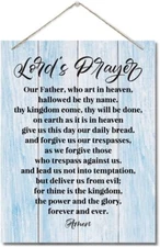 Inspirational Wood Art Signs, Lord's Prayer Wall Sign, Hanging Printed Wall P...