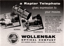 1955 AD WOLLENSAK OPTICAL CO RAPTAR TELEPHOTO LENSE MISSION CINE LINE