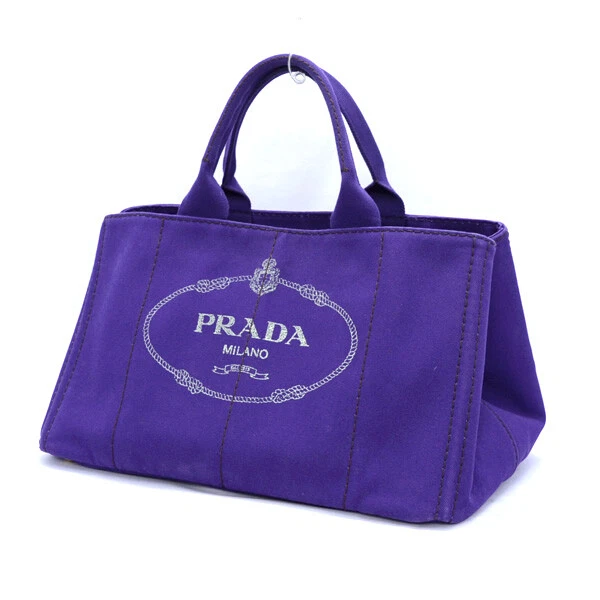 Auth Prada tote bag Kanapa campus purple gold eBay
