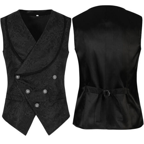 Gothic Steampunk viktorianische Cosplay Weste Herren Brokat maßgeschneidert formell - Bild 3 von 6