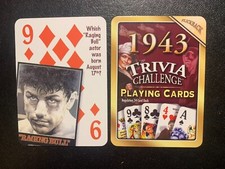Swap Playing Card  ROBERT De NIRO Raging Bull   1943 TRIVIA  NINE OF DIAMONDS
