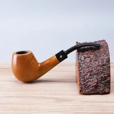 MUXIANG Briar Freehand Pipe 9mm Filter Wooden Smooth Tobacco Pipe Bent Stem