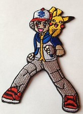 Pokemon Ash Ketchum 3" Tall Embroidered Iron on Patch Set Of 3 THREE